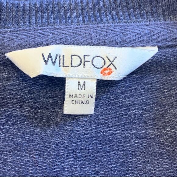 Wildfox Statement Sweatshirt Navy Social Embroidered Size Medium - Picture 5 of 9